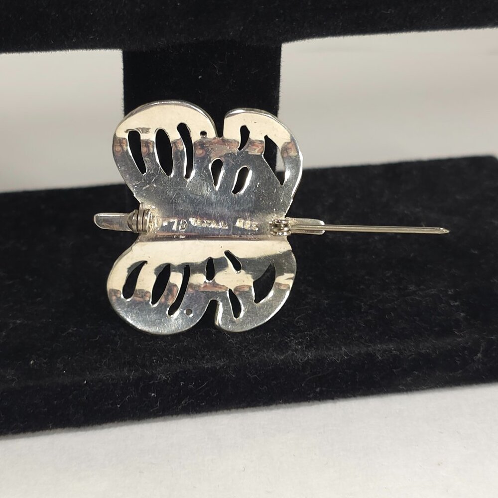 Vintage Taxco Butterfly Sterling Silver Brooch Mexico - Picture 4 of 8
